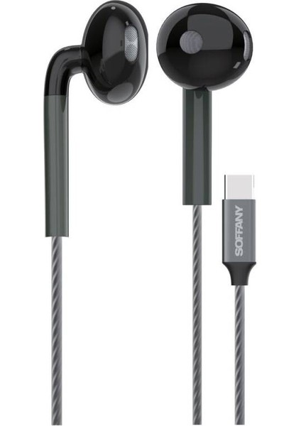 HF91-002 Type-C Girişli Kablolu Kulaklık Siyah modelleri