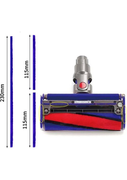 Dyson V6, V7, V8, V10, V11 Elektrikli Süpürgeler ve Süpürge Başlığı Aksesuarları Için Yumuşak Peluş Şerit Aks Yedek Tekerlekleri (Yurt Dışından) fiyatları