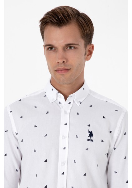 Erkek Beyaz Gömlek Desenli 50316561-VR013 fiyatları