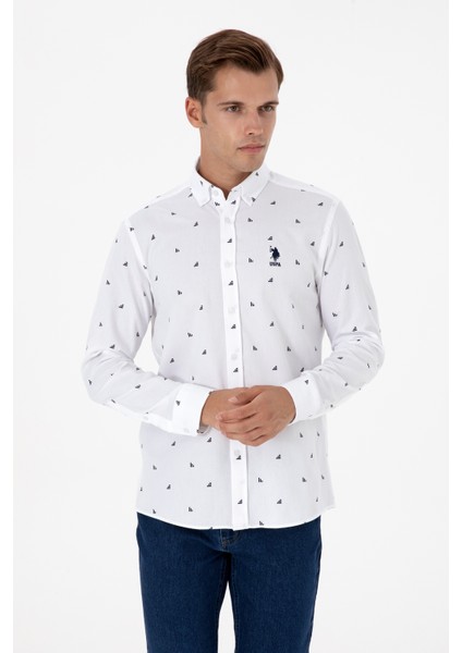 Erkek Beyaz Gömlek Desenli 50316561-VR013 modelleri