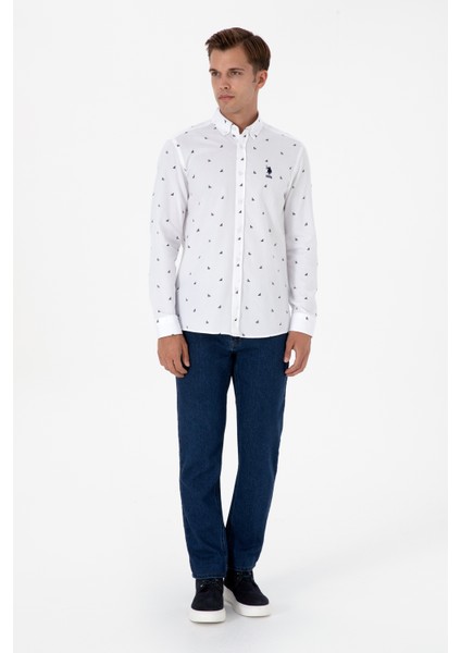 Erkek Beyaz Gömlek Desenli 50316561-VR013 fırsatları