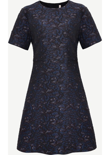 A Form Bisiklet Yaka Kısa Kol Elbise