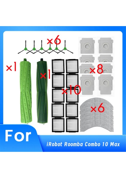 Irobot Roomba Combo 10 Max Robot Süpürge Ana Yan Fırça Paspas Filtre Toz Torbası Ultra Dayanıklı Aksesuarlar (Yurt Dışından)
