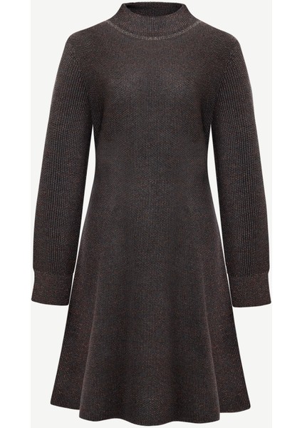 A Form Kayık Yaka Uzun Kol Elbise