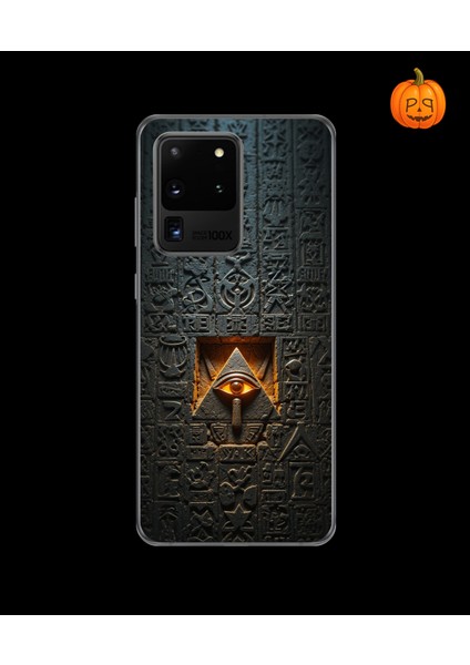 Samsung Galaxy S20 Ultra Uyumlu Şeffaf Kılıf Antik Mısır 4 Tasarımlı