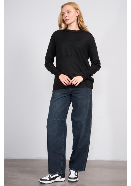 Çetinkaya Fithit 8631 Kadın Bisiklet Yaka Akrilik Triko Kazak Siyah fiyatları