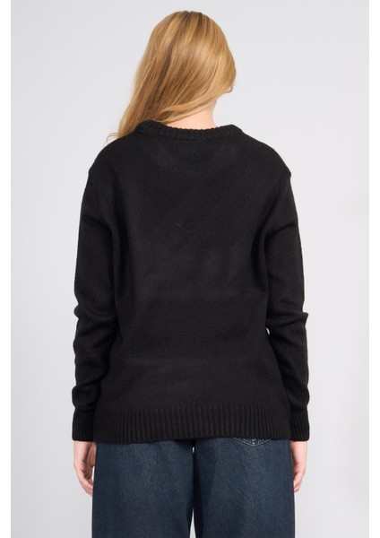 Çetinkaya Fithit 8631 Kadın Bisiklet Yaka Akrilik Triko Kazak Siyah fırsatları