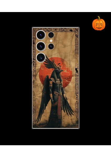 Samsung Galaxy S23 Ultra Uyumlu Şeffaf Kılıf Antik Mısır 7 Tasarımlı