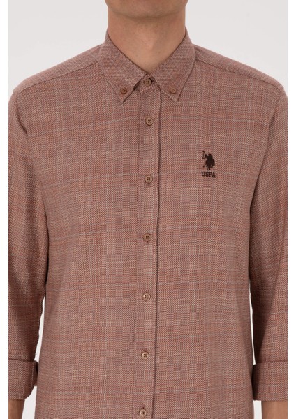 Erkek Bakır Gömlek Desenli 50316640-VR182