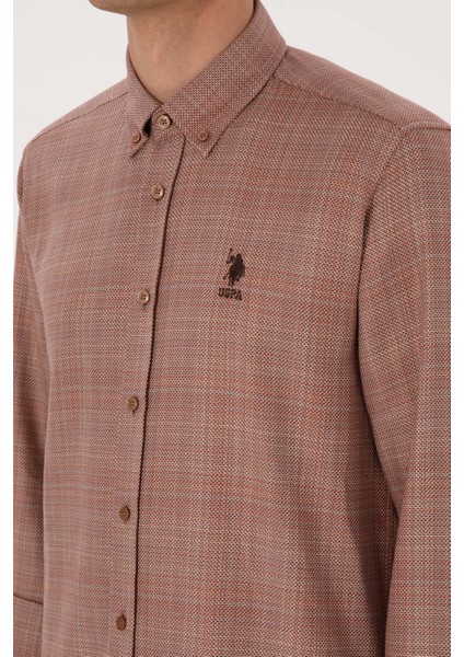 Erkek Bakır Gömlek Desenli 50316640-VR182