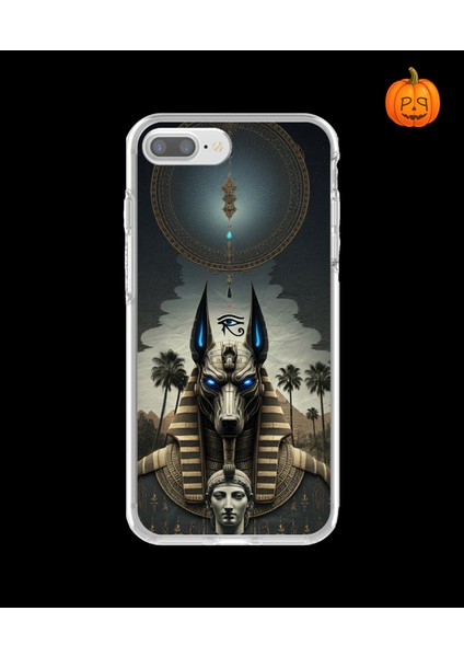 iPhone 7 Plus Uyumlu Şeffaf Kılıf Antik Mısır 5 Tasarımlı