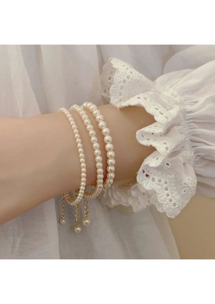 Şık ve Zarif 3'lü Inci Bileklik Seti