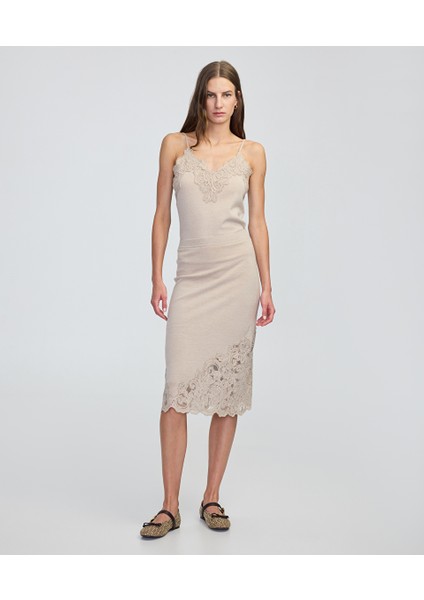 Dantel Brode Aplikeli Triko Etek IW6250004051023 fiyatları