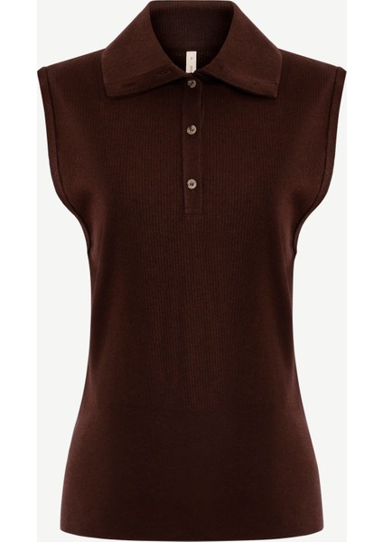 Regular Yarım Balıkçı Yaka Kolsuz Kazak