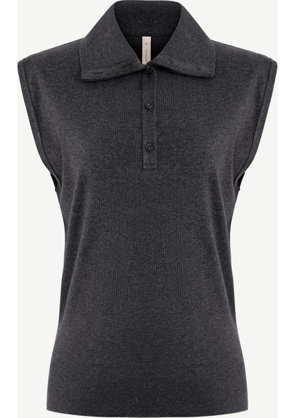 Regular Yarım Balıkçı Yaka Kolsuz Kazak