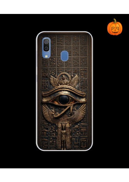 Samsung Galaxy A20 Uyumlu Şeffaf Kılıf Antik Mısır 2 Tasarımlı