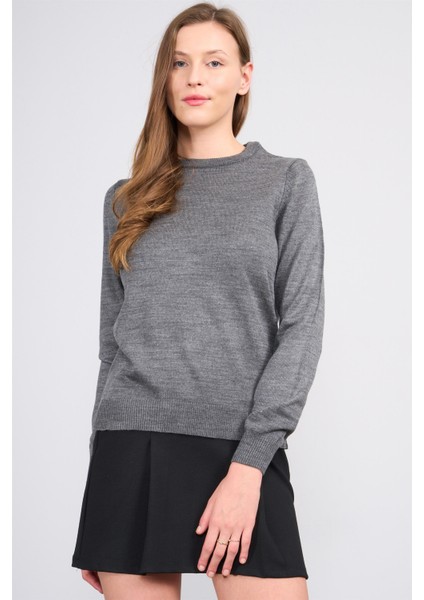 Çetinkaya Miramira 2275 Bisiklet Yaka Triko Koyu Gri