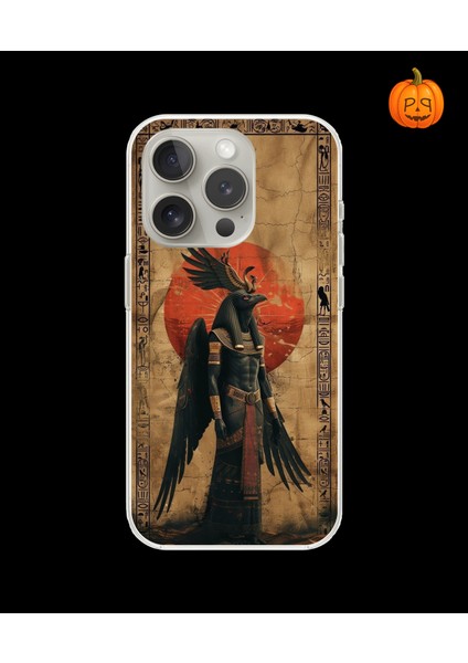 iPhone 16 Pro Uyumlu Şeffaf Kılıf Antik Mısır 7 Tasarımlı