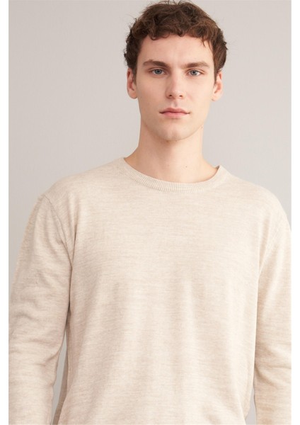 3175 Erkek Bisiklet Yaka Triko Basic Bej fiyatları