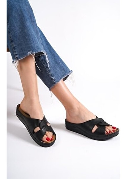 Kadın Terlik Suni Deri Hafif ve Rahat Düz Topuklu Yazlık