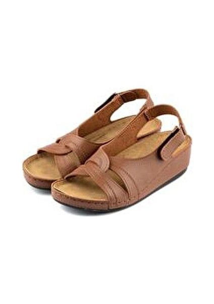 Ortopedik Cırtlı Kadın Sandalet Düz Topuklu Plaj Kullanımı İçin Rahat Tasarım