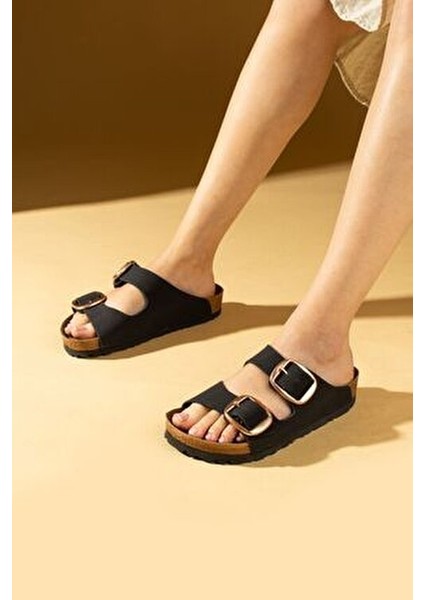 Rahat Taban Çift Gold Tokalı Kadın Terlik 65-81-24 fırsatları