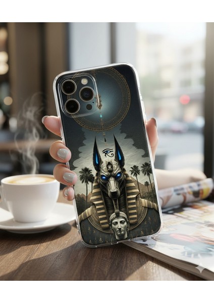 iPhone 16 Pro Uyumlu Şeffaf Kılıf Antik Mısır 5 Tasarımlı modelleri
