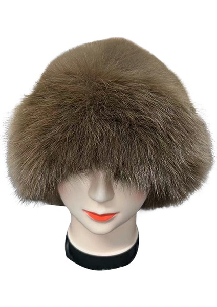Kuş Tüyü Sonbahar-Kış Soğuktan Koruyan, Isıtıcı, Kalınlaştırılmış, Büyük Şapka Kenarı, Kulak Korumalı, Yuvarlak Tepeli Şapka (Yurt Dışından)