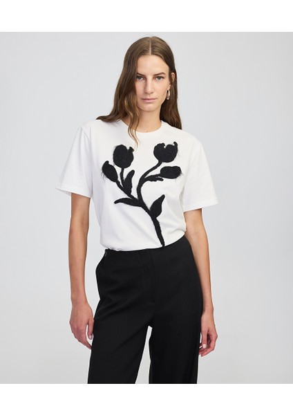 Üç Boyutlu Çiçekli Tişört IW6250070110002