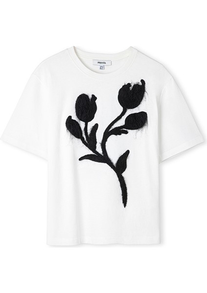 Üç Boyutlu Çiçekli Tişört IW6250070110002 indirimleri