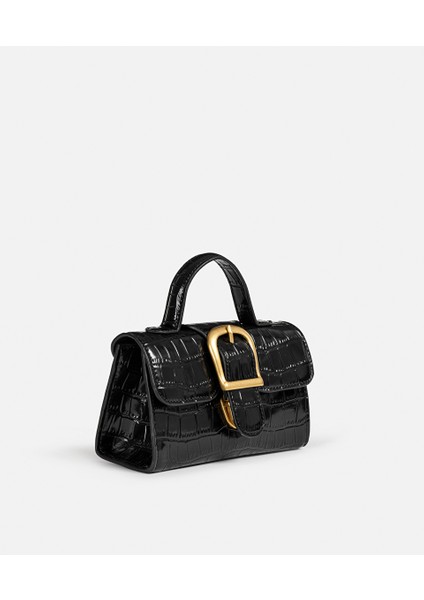 Timsah derisi görünümlü metal tokalı çanta IW6250052059001 modelleri