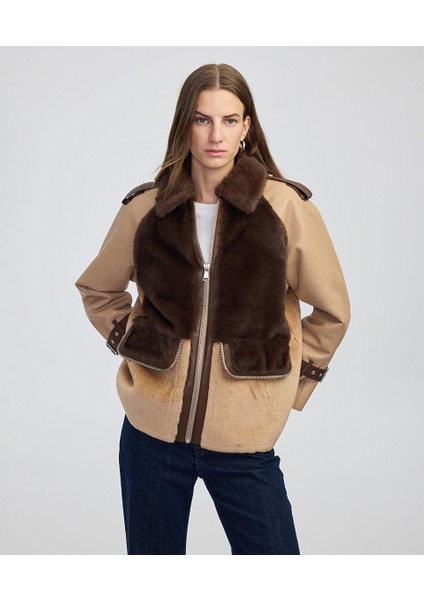 Suni Kürk Mix Colorblock Mont IW6250012078027