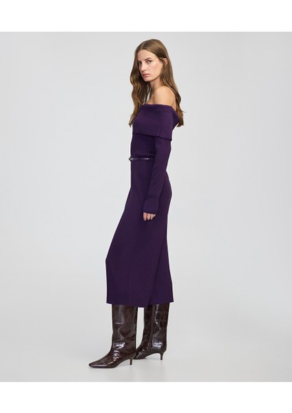 Omzu Açık Triko Elbise IW6250002202017 modelleri