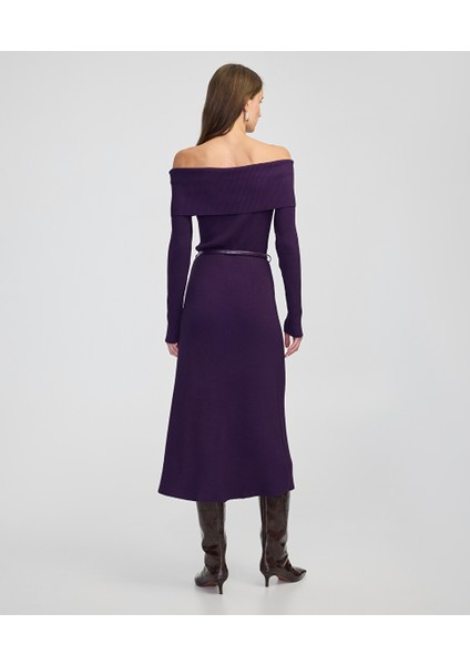 Omzu Açık Triko Elbise IW6250002202017 fırsatları