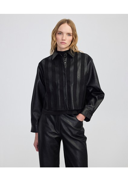 Suni Deri Mix Gömlek Ceket IW6250005118001 fiyatları
