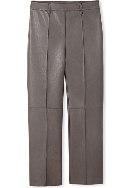 Deri Görünümlü Straight Fit Pantolon IW6250003223074 indirimleri