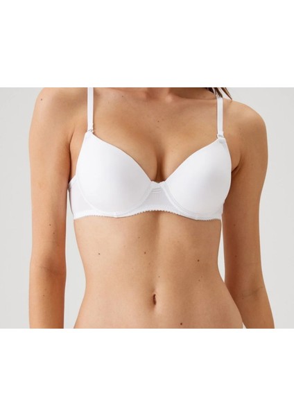 Kadın Beyaz Balenli Desteksiz Dolgusuz Micro Sütyen