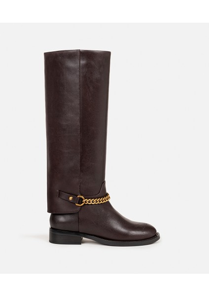 Zincir Aksesuarlı Deri Çizme IW6250035014035