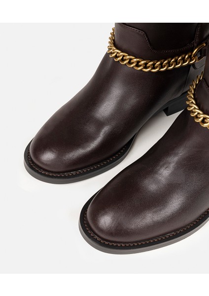 Zincir Aksesuarlı Deri Çizme IW6250035014035 fırsatları