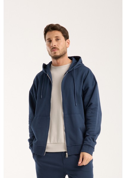 %100 Pamuk Erkek Oversize Fermuarlı Kapüşonlu Sweatshirt | Bol Kesim Hoodie modelleri