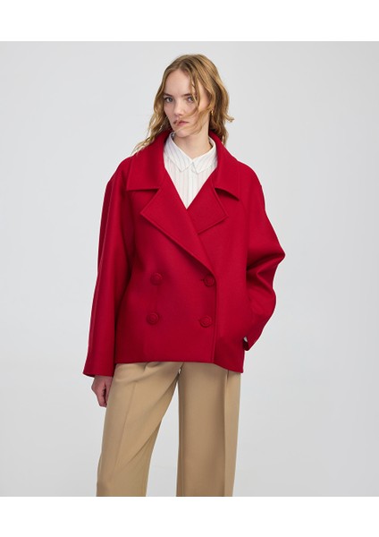 Manteco Yünlü Kruvaze Kaban IW6250008050034