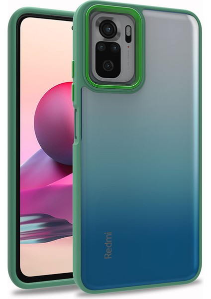 Xiaomi Redmi Note 10S Kılıf Senk Flora Kapak-Yeşil