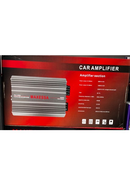 MAX-6500 4 Kanal Oto Amfi | 4000W, Class Ab, 65WX4 @4ω, 100WX4 @2ω