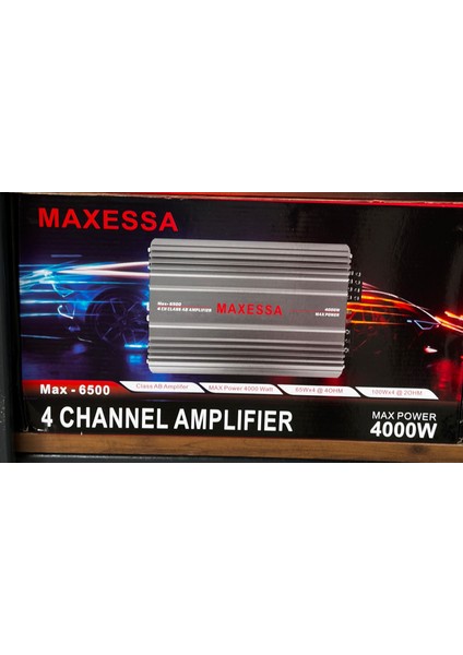 MAX-6500 4 Kanal Oto Amfi | 4000W, Class Ab, 65WX4 @4ω, 100WX4 @2ω fiyatları