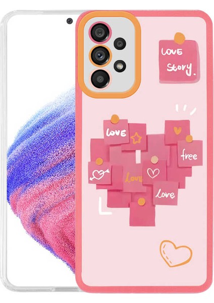 Galaxy A53 5g Kılıf Senk M-Fit Desenli Kapak-Love Story No2