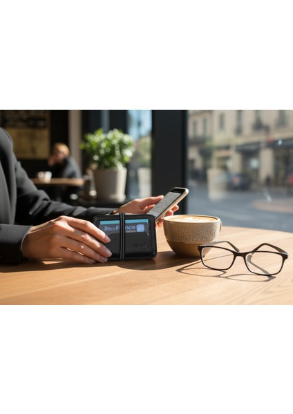 Minimalist Siyah Kredi Kartlık – Şık, Dayanıklı ve Ince Tasarım Cüzdan-Lastikli fiyatları