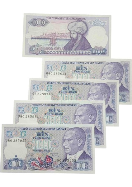 7. Emisyon 1000 Türk Lirası Kağıt Koleksiyon Para.