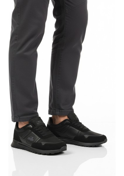 Siyah Bağcıklı Cilt Erkek Spor Ayakkabı Optica M