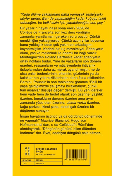 Geride Kalan Bir Ömür - Antoine Compagnon fiyatları