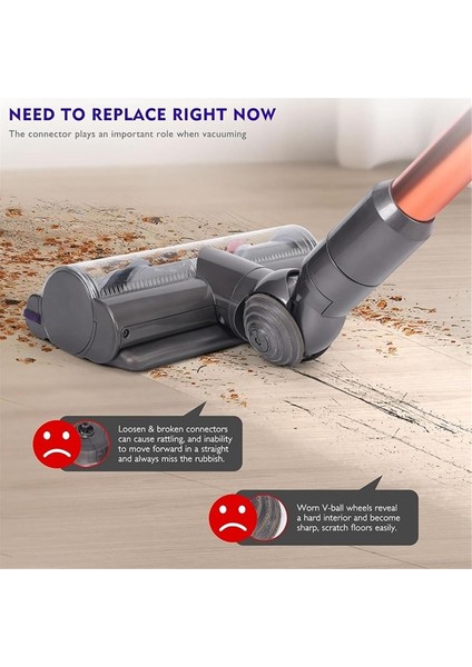 Dyson V10 V11 V15 Elektrikli Süpürge Aksesuarları Için 100W V-Toplu Tekerlek Doğrudan Tahrikli Emiş Başlığı Konnektör Adaptörü (Yurt Dışından) modelleri